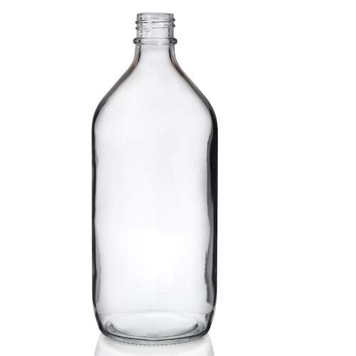1000ml Clear Glass Winchester Bottle w No Cap