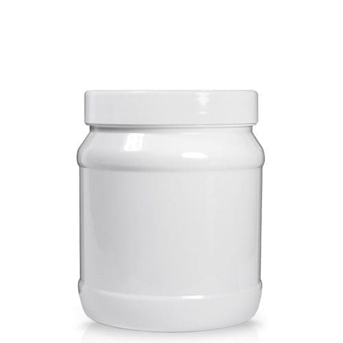 1000ml White Plastic Jar With Induction Heat Seal Lid