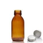 100ml Amber Glass Syrup Bottle & Aluminium Cap