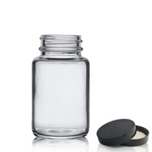 100ml Clear Glass Pharmapac Jar & Cap