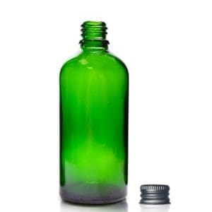 100ml Green Glass Dropper Bottle & Aluminium Cap