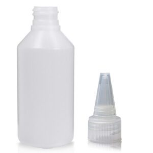 100ml HDPE Bottle In Natural Plastic With A Spout Cap