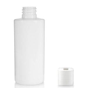 100ml White PET Plastic Bottle & Disc Top Cap
