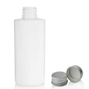 100ml White PET Plastic Bottle w AC