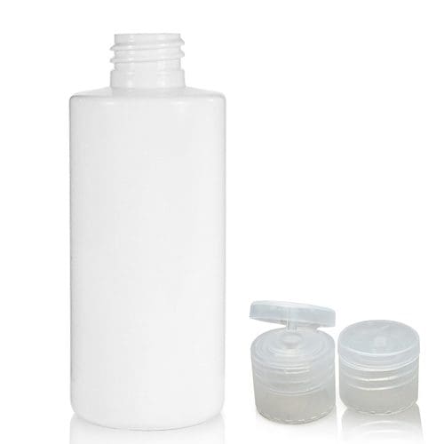 100ml White PET Plastic Bottle With Flip Top Cap