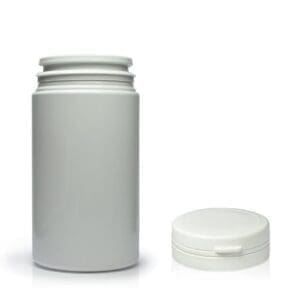 100ml White Plastic Pill Jar With Snap-Hinged Cap