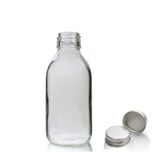 100ml Clear Glass Syrup Bottle & Aluminium Cap