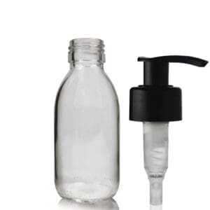 125ml Clear Glass Syrup Bottle With Lotion Pump