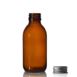 150ml Amber Glass Sirop Bottle w Aluminum Cap