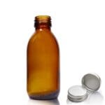 150ml Amber Glass Syrup Bottle & Aluminium Cap