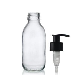 150ml Clear Glass Syrup Bottle With Lotion Pump