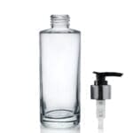 150ml Clear Glass Simplicity Bottle & Silver Lotion Pump