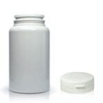 150ml White Plastic Pill Jar With Snap-Hinged Cap