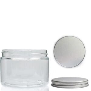 150ml Clear Plastic Jar With Aluminium Lid