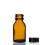 15ml Amber Glass Winchester Bottle w Black Cap