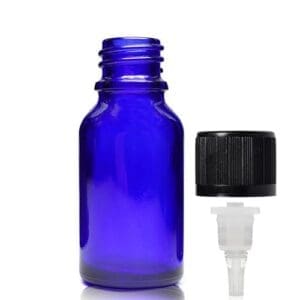 15ml Blue Glass Dropper Bottle With Child Resistant Dropper