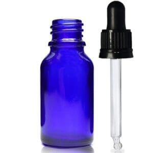 15ml Blue Glass Dropper Bottle With Glass Pipette