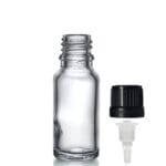 15ml Clear Glass Dropper Bottle w Black Dropper Cap