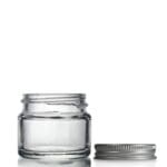 small glass jar with aluminium lid