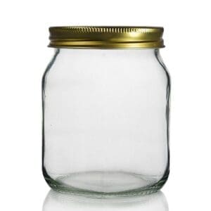 1lb Clear Glass Honey Jar & Screw Lid