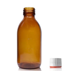 200ml Amber Glass Syrup Bottle & Tamper Evident Cap