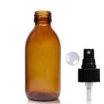 200ml Amber Glass Syrup Bottle & Atomiser Spray