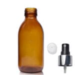 200ml Amber Glass Syrup Bottle & Premium Atomiser Spray