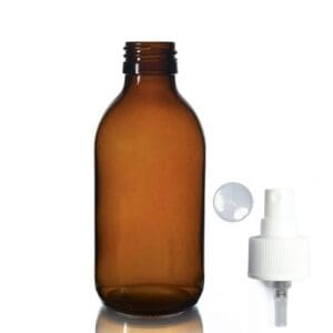 200ml Amber Glass Syrup Bottle & Atomiser Spray