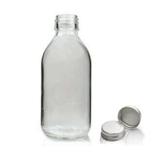 200ml Clear Glass Syrup Bottle & Aluminium Cap