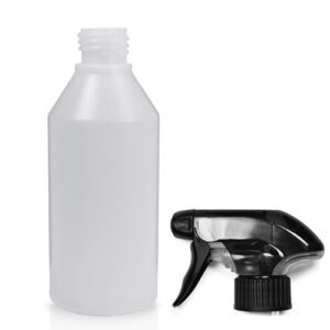 250ml HDPE Bottle In Natural Plastic With A Trigger Spray