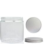 200ml Clear Plastic Jar With Aluminium Lid
