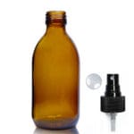 250ml Amber Glass Sirop Bottle & Standard Atomiser Spray