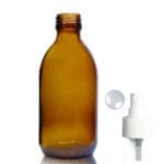 250ml Amber Glass Sirop Bottle & Standard Atomiser Spray