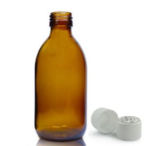 250ml Amber Glass Syrup Bottle & Medilock Cap