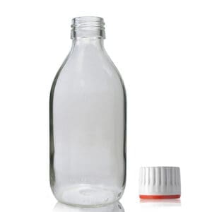 250ml Clear Glass Syrup Bottle with tamper evident cap