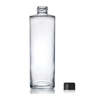 250ml Glass Simplicity Bottle w Black Screw Cap