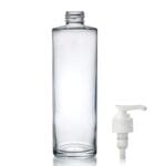 250ml Glass Simplicity Bottle w White Lotion Pump