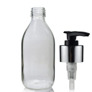 250ml Clear Glass Syrup Bottle With Premium Lotion Pump