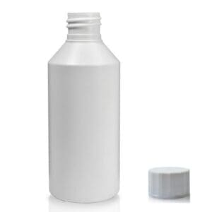 250ml White HDPE Round Bottle w wsc