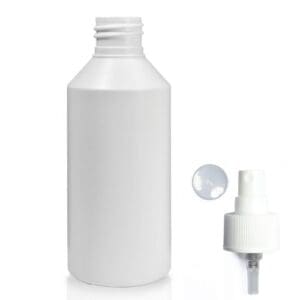 250ml HDPE White Plastic Bottle With An Atomiser Spray Cap