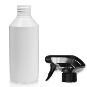 250ml HDPE White Plastic Bottle With A Trigger Spray Cap