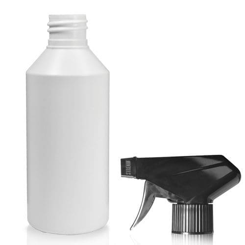 250ml HDPE White Plastic Bottle With A Trigger Spray Cap