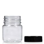 25ml Clear Screw Top Jar With Black Lid