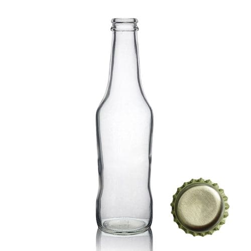 275ml Curvy Beer Bottle w gold Cap