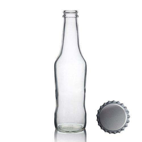 275ml Curvy Beer Bottle w silver Cap