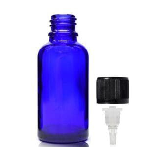 30ml Blue Glass Dropper Bottle & Child Resistant Dropper