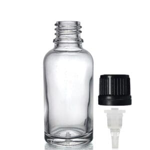 30ml Glass Dropper Bottle w Black Dropper Cap