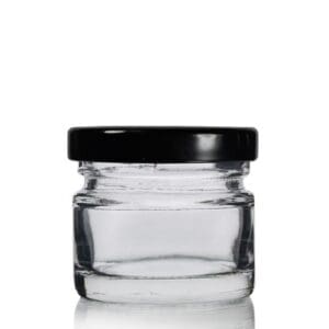 30ml Mini Jam Jar w Black Lid