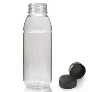 330ml Plastic juice bottle w black cap