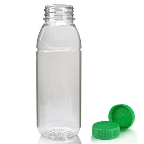330ml Plastic juice bottle w green cap